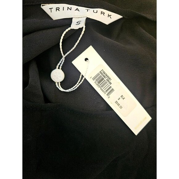 Trina Turk Black Radiant One-Shoulder Dress Size Small NWT - Picture 6 of 6